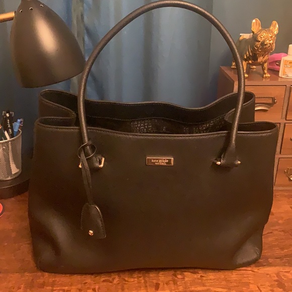 Kate Spade Leather Tote Bag BLACK - Picture 2 of 15